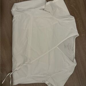 WHITE MATERNITY scrub top SMALL